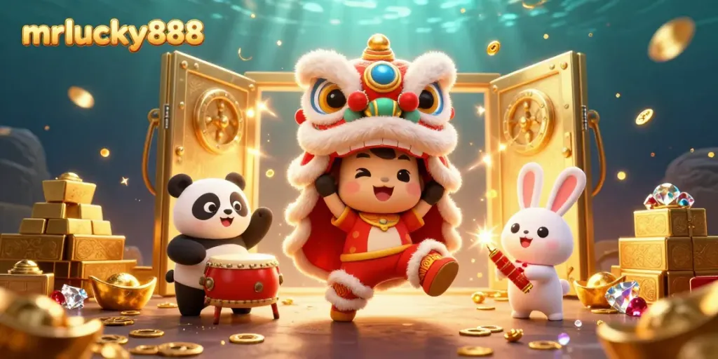 Engage in epic wins at mrlucky888 while enjoying festive Lion Dance and treasure-filled excitement.