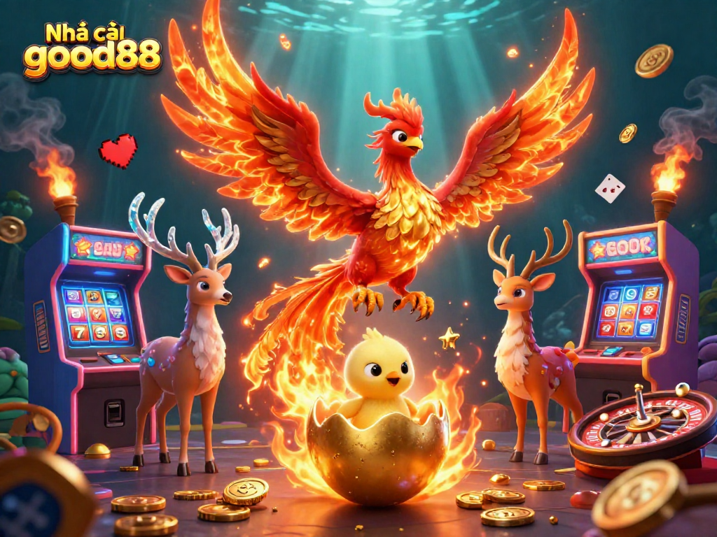 Experience the exciting games at Nhà cái good88 with vibrant 3D casino elements and engaging characters.