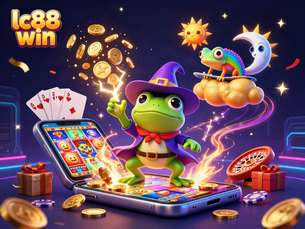 Experience the excitement of lc88 win as golden coins rain down in a magical casino atmosphere.