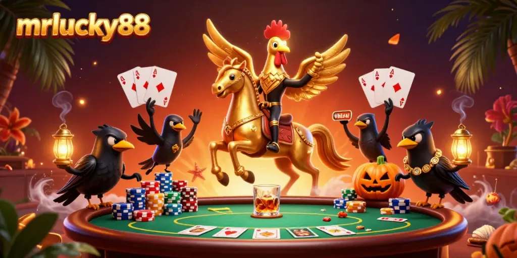 Experience thrilling gameplay at mrlucky88 with vibrant characters and casino elements in a dynamic night scene.