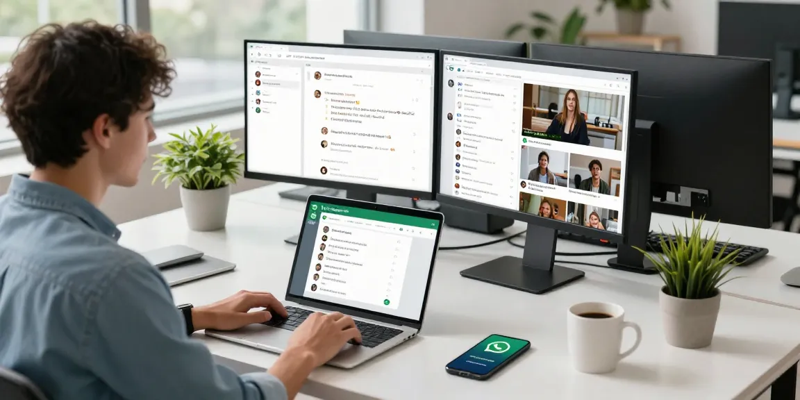 Seamless interaction with WhatsApp網頁版 in a modern workspace.