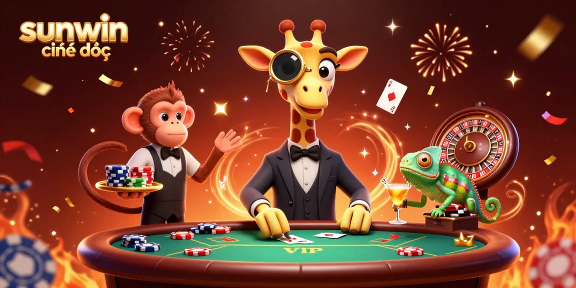 Experience the excitement at sunwin chính thức with a vibrant casino scene featuring unique characters.