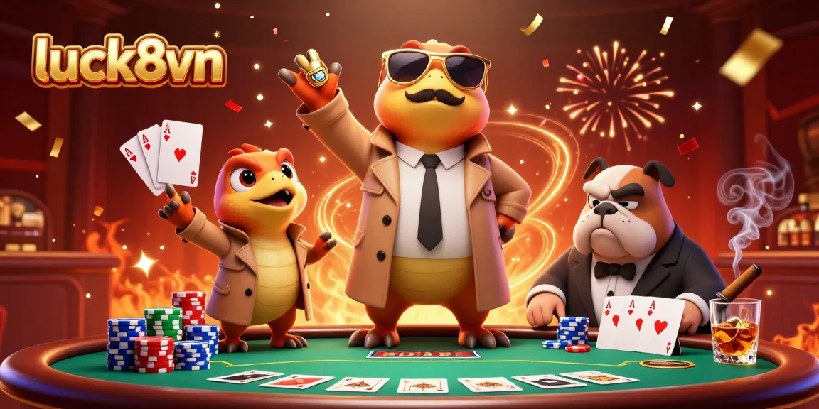 Experience the thrill of luck8vn with cartoon raptors in a trench coat entering a VIP casino.