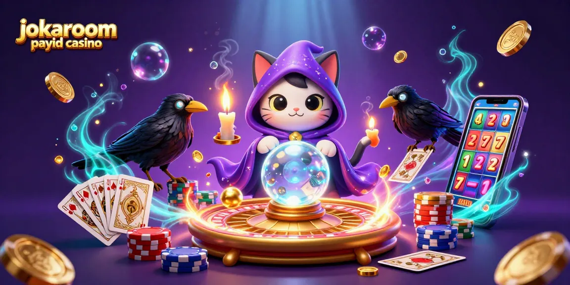 Interact with jokaroom payid casino, where a mystical cat and raven reveal exciting gameplay.