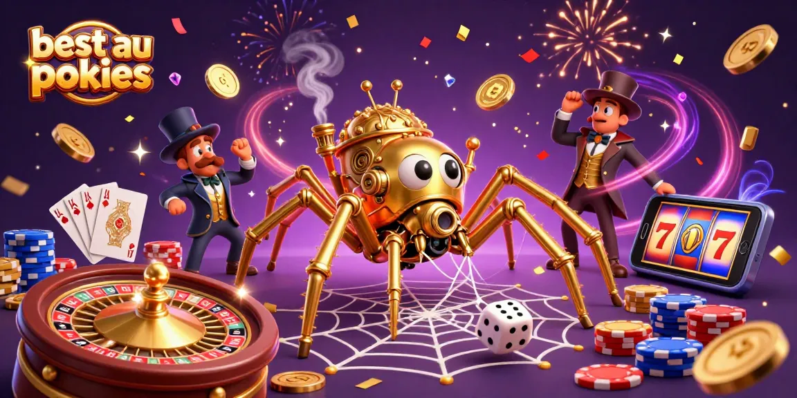 Experience the best au payid pokies with vibrant casino elements in an enchanted scene.