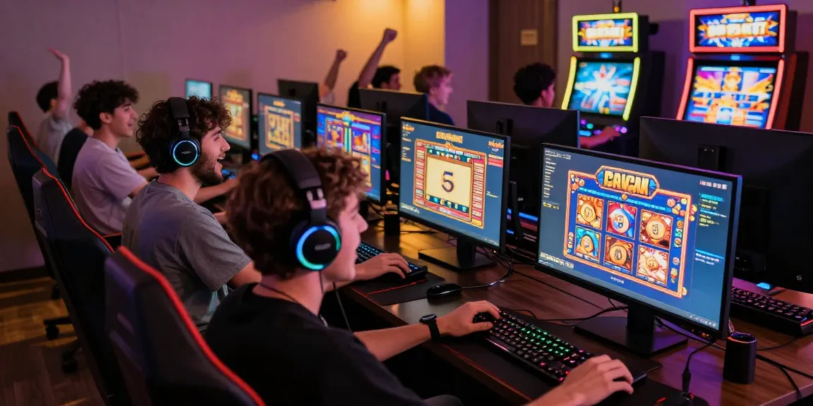 Players enjoying slot gacor games on a digital platform, vibrant and engaging atmosphere.