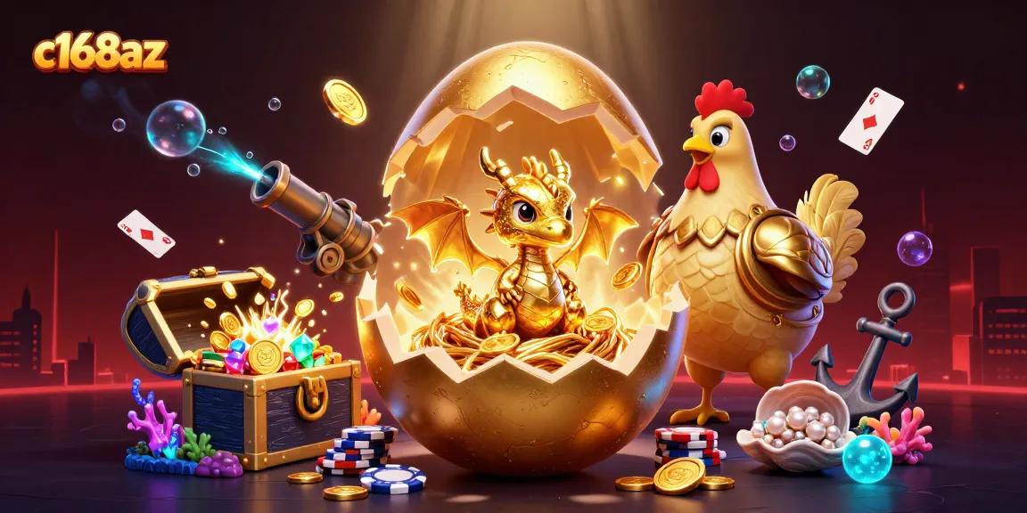 Experience the thrilling gameplay of c168az with a golden dragon amidst a vibrant casino-themed scene.