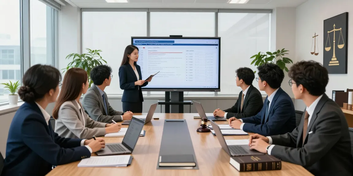 Legal team collaborating in a modern office, emphasizing bonuses in case strategies.