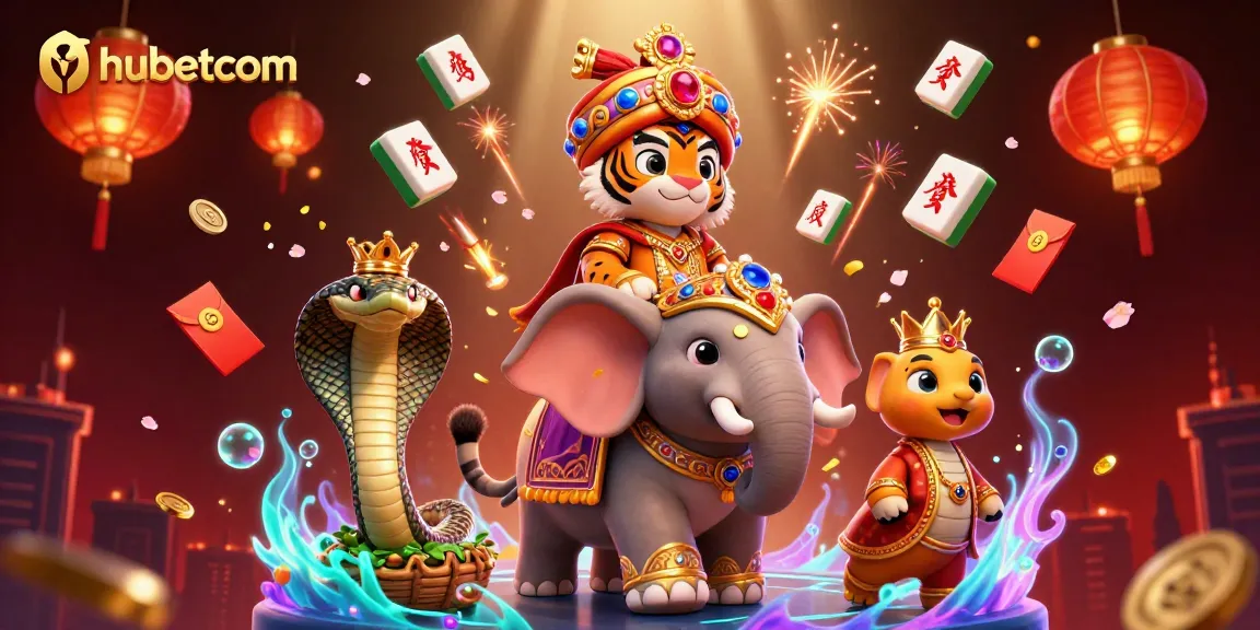 Experience the excitement of gaming at hubetcom with a vibrant 3D illustration of diverse casino elements.